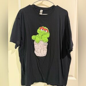 Gildan Black Tee with Oscar the grouch  Graphic